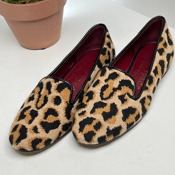 Kate Spade Shoes Needlepoint  Leopard Print Leather Size 6.5 - Picture 13 of 14